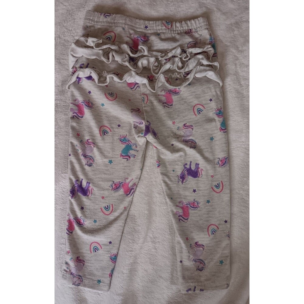 pants 18 Months Garanimals girl baby Gray Jersey Knit with Ruffles And Ponies